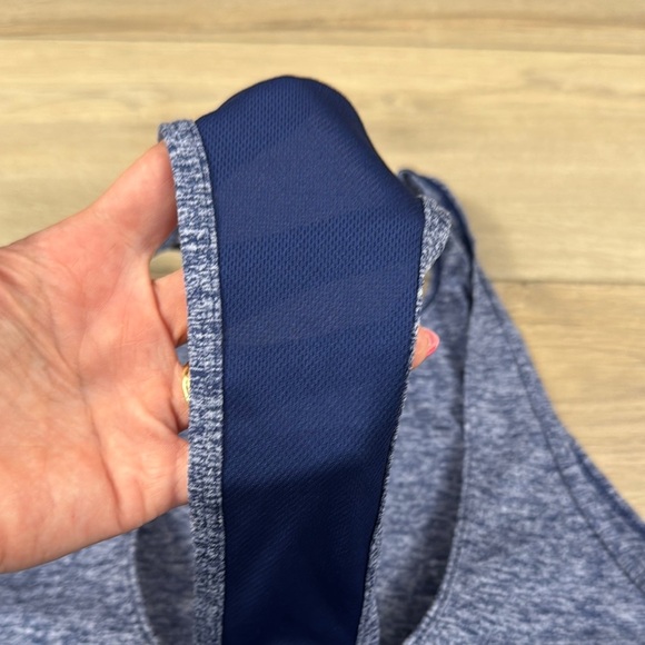 Nike Women’s Studio Cutout Heathered Blue Dri-Fit Tank Top - Picture 8 of 11